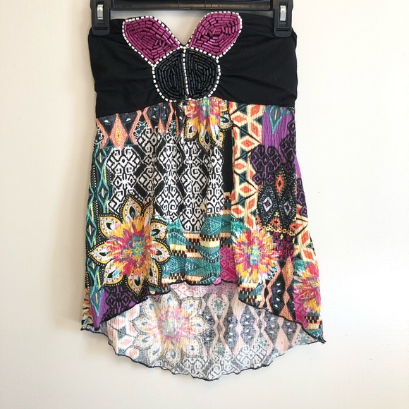 Self Esteem Sweetheart- Neck Strapless Printed Top - Picture 1 of 5